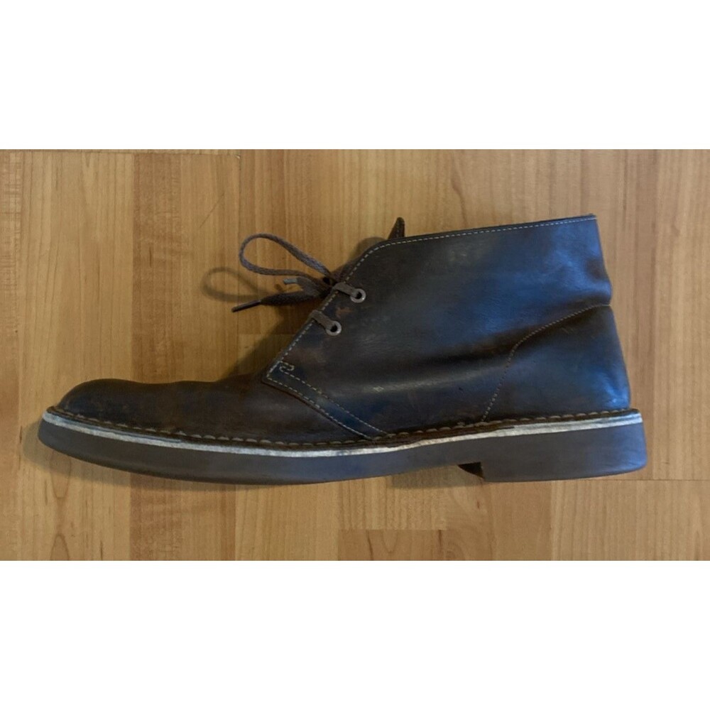 Clarks Chukka Boots Mens 11 M Brown Leather Distressed Bushacre Heritage Rustic
